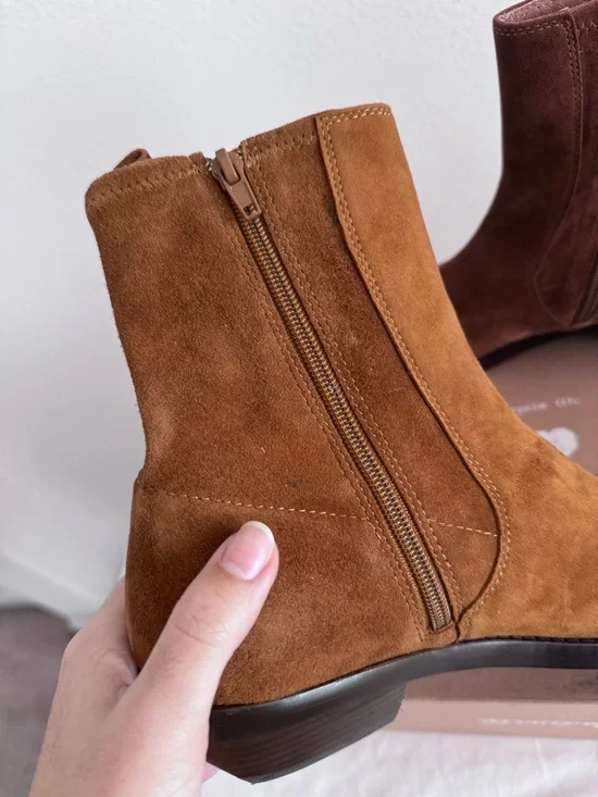 New Madewell The Idris Ankle Boot In Suede Size 9.5 - Picture 9 of 14